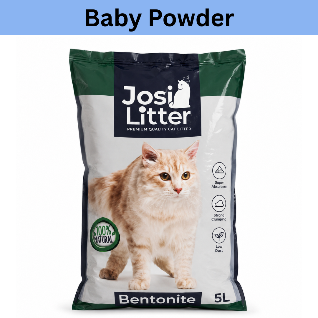 Josi Bentonite Cat Litter – 5L Baby Powder