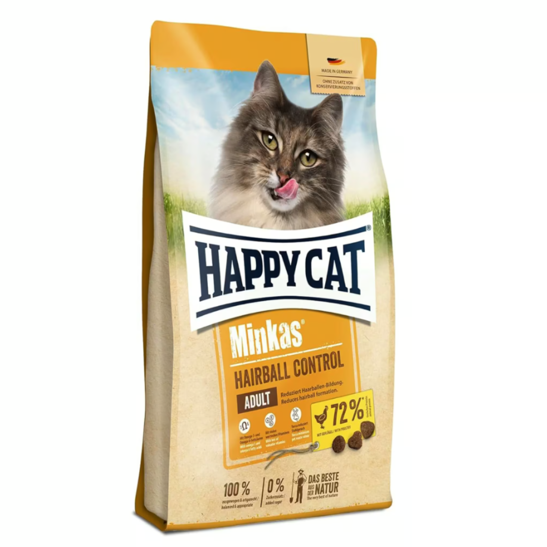 Happy Cat Adult Minkas Hairball Control Cat Food - 1.5kg