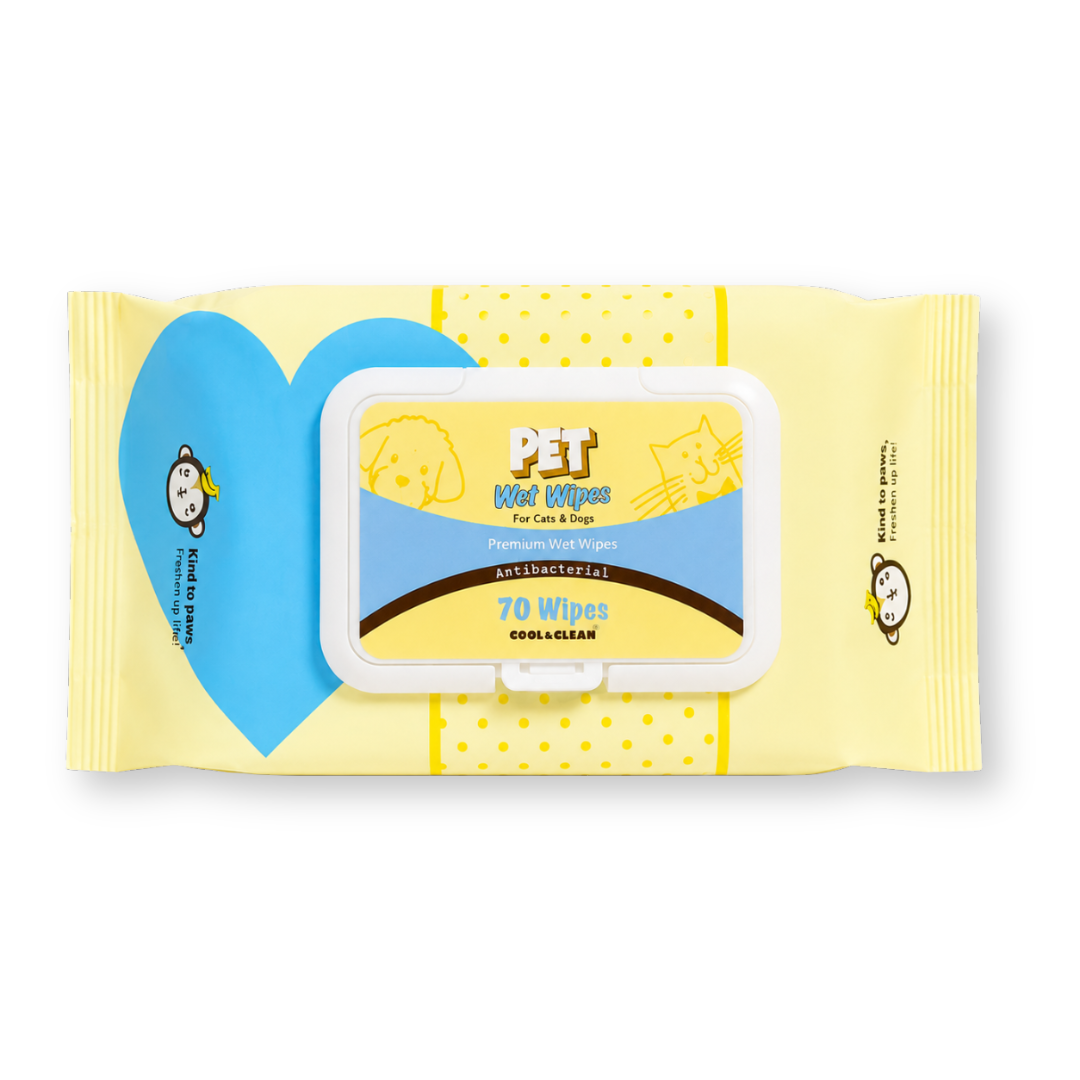 Pet Wet Wipes - Cool Clean - 70 Wipes