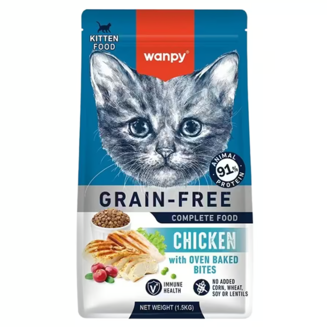 Wanpy Grain Free Chicken Dry Food for Kittens - 1.5kg