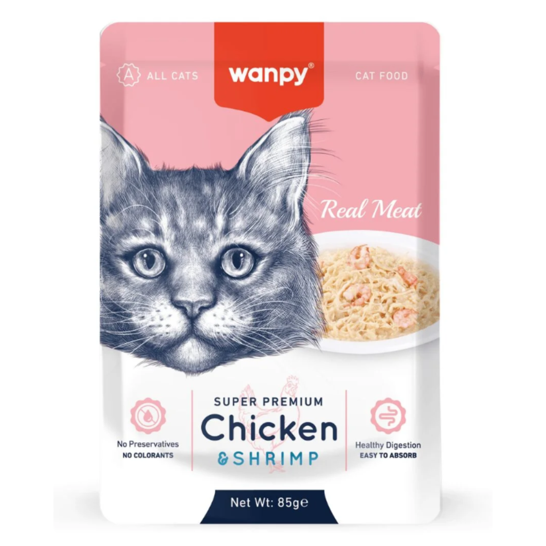 Wanpy Jelly Food for Cats - Chicken and Shrimp - 85g
